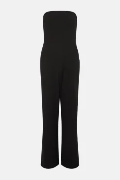 Fashion Oasis Jersey Crepe Bandeau Jumpsuit Black