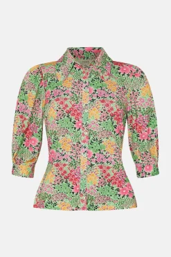 New Oasis Jersey Crepe Floral Shirt Multi