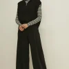 Clearance Oasis Jersey Crepe Wide Leg Trouser Black