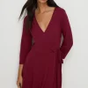 Clearance Oasis Jersey Fixed Wrap Mini Dress Black