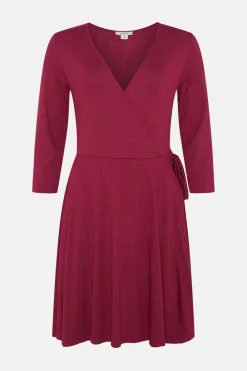 Clearance Oasis Jersey Fixed Wrap Mini Dress Black