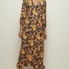 Outlet Oasis Jersey Floral Wrap Midi Dress Multi