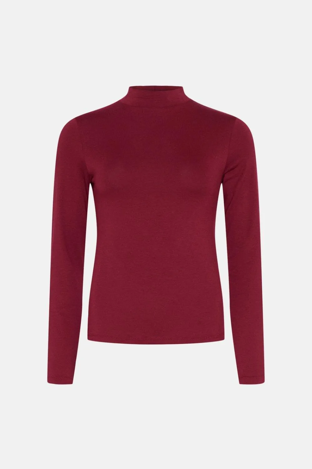 Clearance Oasis Jersey Funnel Neck Long Sleeve Top Berry