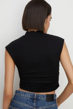 Outlet Oasis Jersey Funnel Neck Ruched Side Top Pink