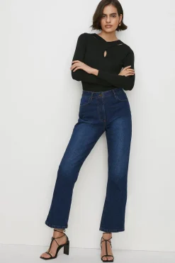 Clearance Oasis Josie Kick Flare Jean Indigo