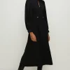 New Oasis Keyhole Soft Tailored Crepe Midi Dress Black