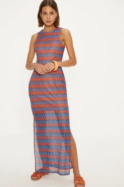 Online Oasis Knit Look Midaxi Racer Dress Multi