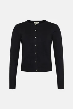 Fashion Oasis Knitted Crew Neck Cardigan Black