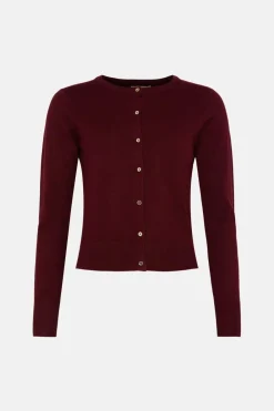 New Oasis Knitted Crew Neck Cardigan Cobalt