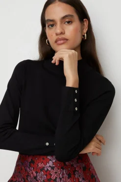 Discount Oasis Knitted Funnel Neck Jumper Black