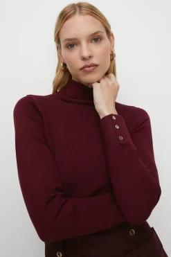 Discount Oasis Knitted Roll Neck Jumper Forest