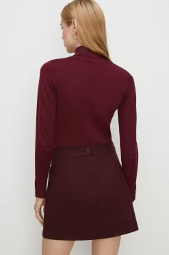 Discount Oasis Knitted Roll Neck Jumper Forest