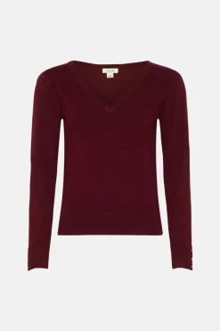 Fashion Oasis Knitted V Neck Jumper Cobalt