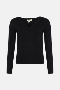 Best Oasis Knitted V Neck Jumper Black