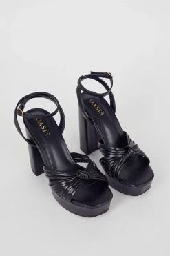 New Oasis Knot Detail Platform Heel Black
