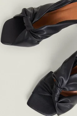 New Oasis Knot Heeled Mule Black