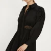 Online Oasis Lace Insert Cotton Shirt Dress Black