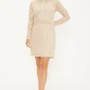 Hot Oasis Lace Long Sleeve Midi Dress Blush