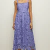 New Oasis Lace Pinny Strap Midi Dress Green