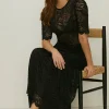 New Oasis Lace Scalloped Hem Tiered Skirt Co-Ord Black