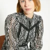 Fashion Oasis Lace Trim Dobby Chiffon Animal Print Skater Mono