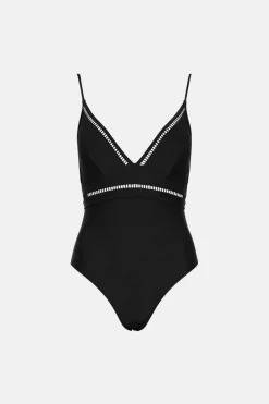 Outlet Oasis Ladder Trim Swimsuit Black