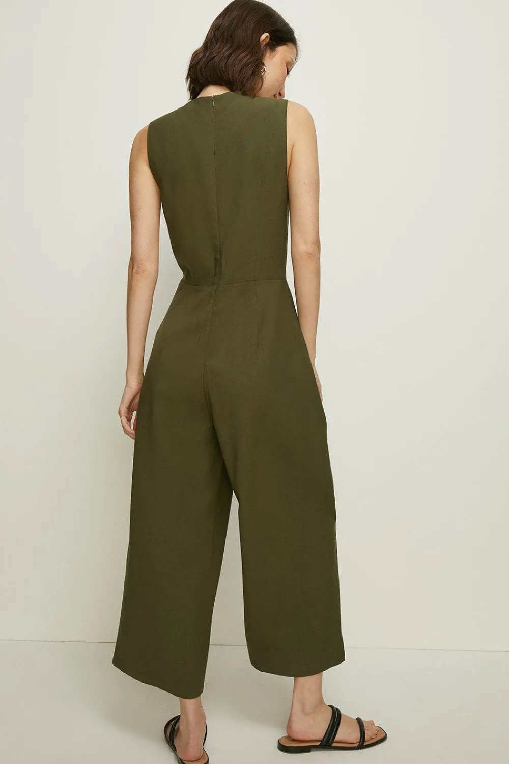 Discount Oasis Laura Whitmore Linen Look Sleeveless Jumpsuit Orange