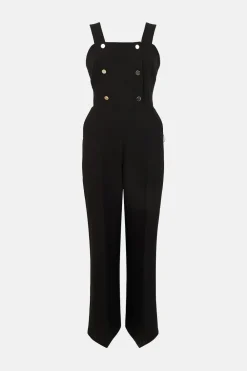 Sale Oasis Laura Whitmore Premium Button Detail Wide Leg Jumpsuit Pink