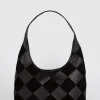 New Oasis Leather And Suede Diamond Detail Shoulder Bag Black