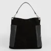 Best Oasis Leather And Suede Stud Detail Tote Bag Black