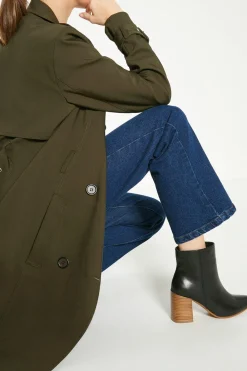 Discount Oasis Leather Block Heel Ankle Boots Black