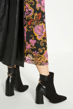 New Oasis Leather Block Heel Knee High Boots Nude