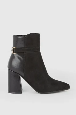 New Oasis Leather Block Heel Knee High Boots Nude