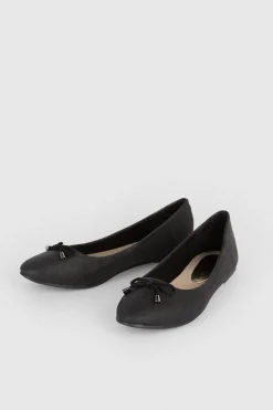 Sale Oasis Leather Bow Ballet Pump Black