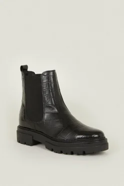 New Oasis Leather Chelsea Ankle Boot Black