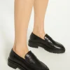 Outlet Oasis Leather Chunky Loafers Black