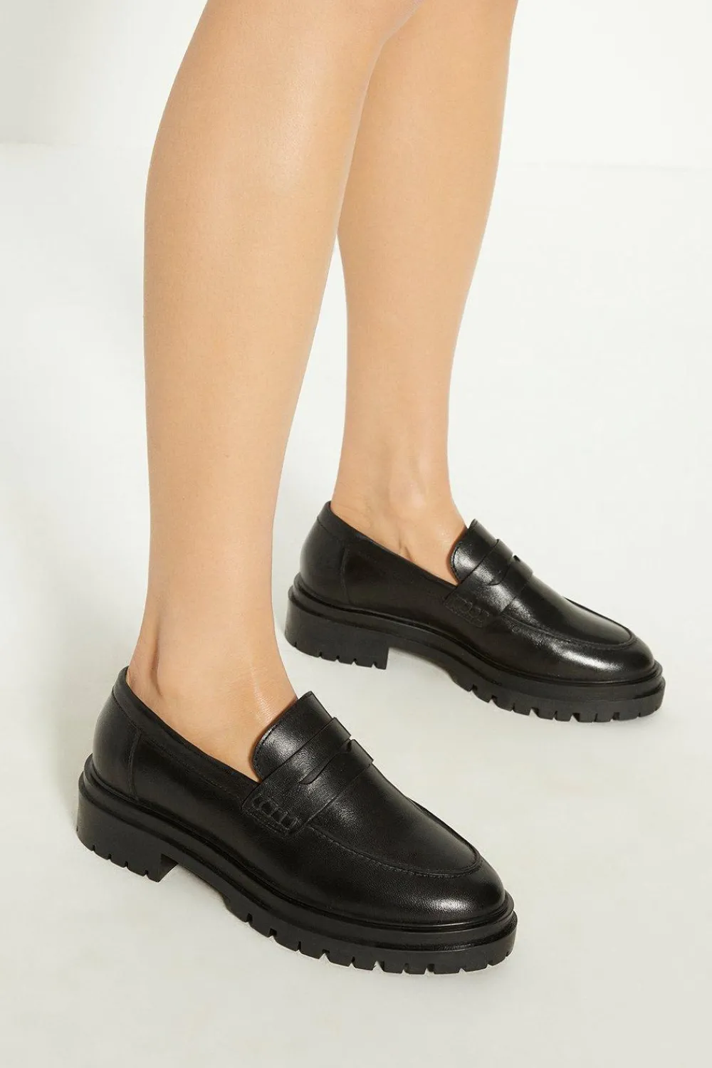 Outlet Oasis Leather Chunky Loafers Black