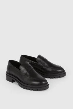 Outlet Oasis Leather Chunky Loafers Black