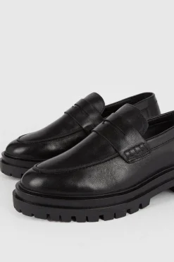 Outlet Oasis Leather Chunky Loafers Black