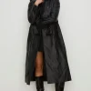 Best Oasis Leather Trench Coat Black