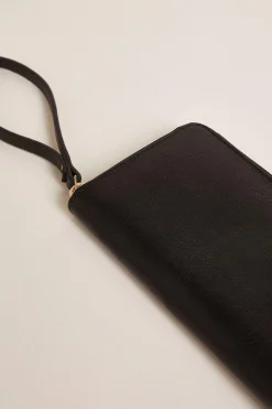 Sale Oasis Leather Zip Around Purse Tan