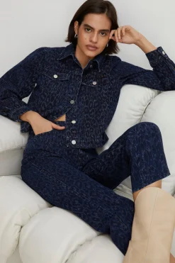 Clearance Oasis Leopard Print Denim Jean Animal