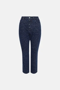 Clearance Oasis Leopard Print Denim Jean Animal