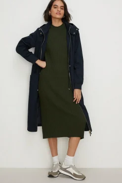 Best Oasis Lightweight Cotton Longline Parka Coat Black