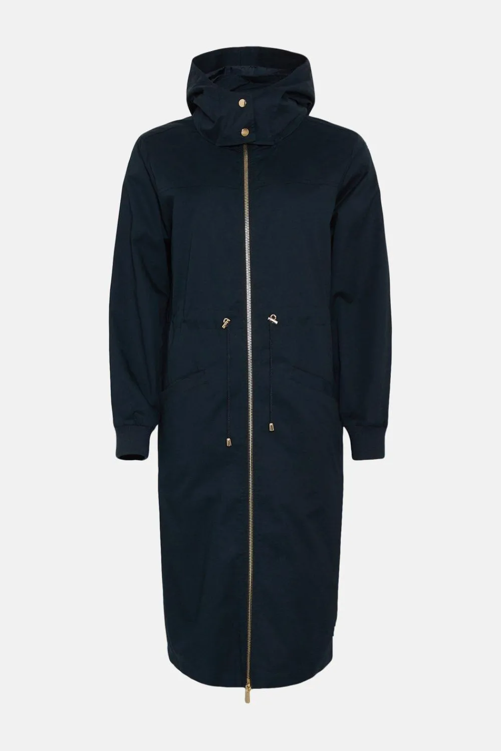 Best Oasis Lightweight Cotton Longline Parka Coat Black