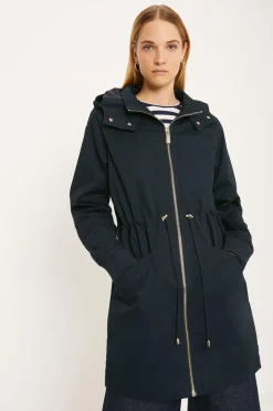 Outlet Oasis Lightweight Cotton Midi Parka Coat Black