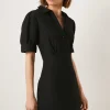 Discount Oasis Linen Mix Button Detail Shift Dress Orange