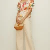 Online Oasis Linen Mix Fruit Printed Tie Scoop Neck Top Floral