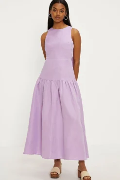 Best Oasis Linen Mix Midi Dress Lilac