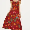 Discount Oasis Linen Mix Parrot Print Button Through Midi Dress Multi